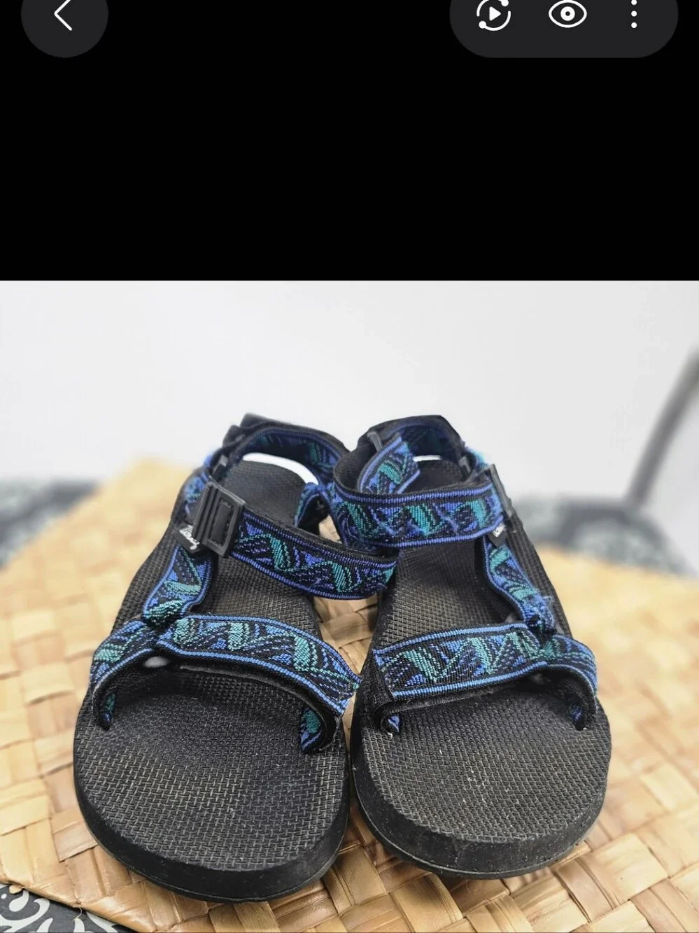Teva Sandals Men Black Blue Size 10